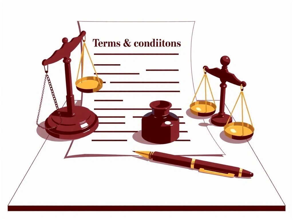 Ilustración de un contrato o documento legal, símbolo de acuerdos y términos.